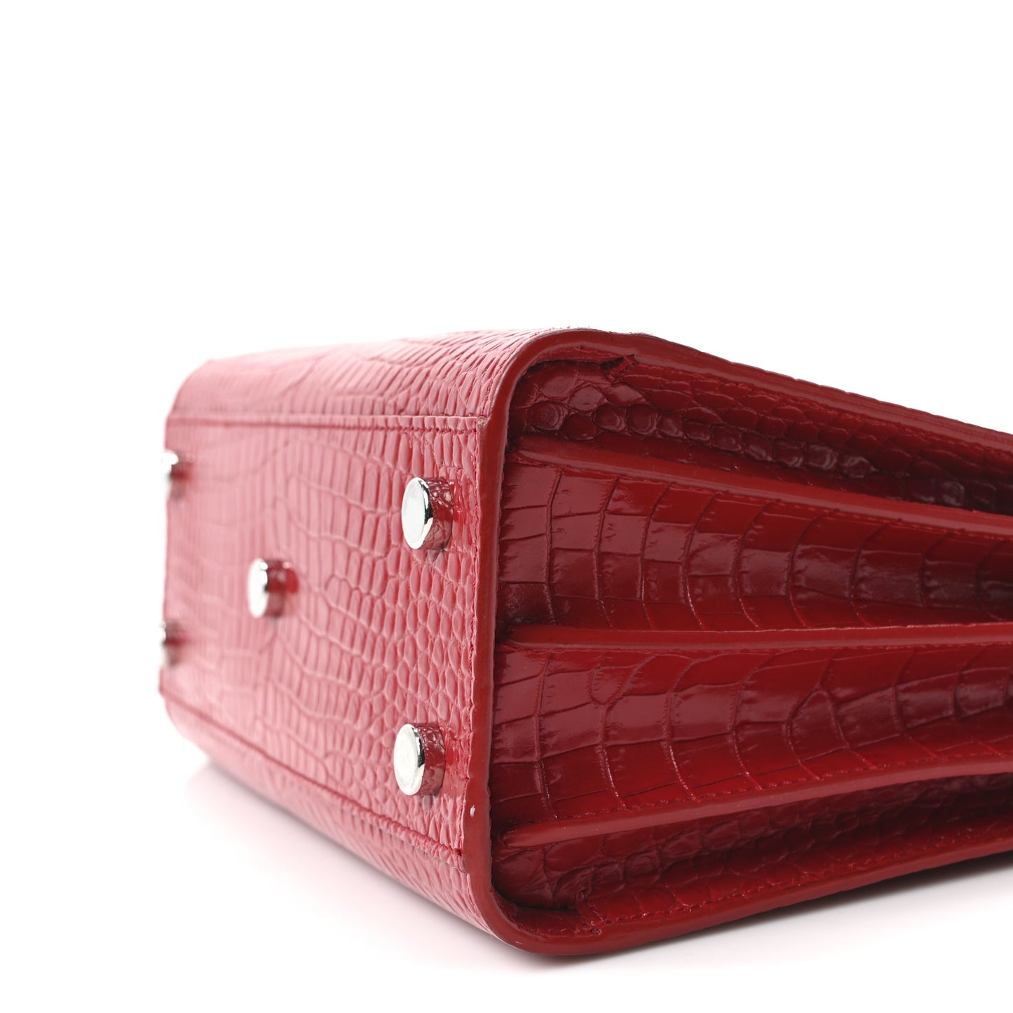 Calfskin Crocodile Embossed Nano Sac De Jour Red