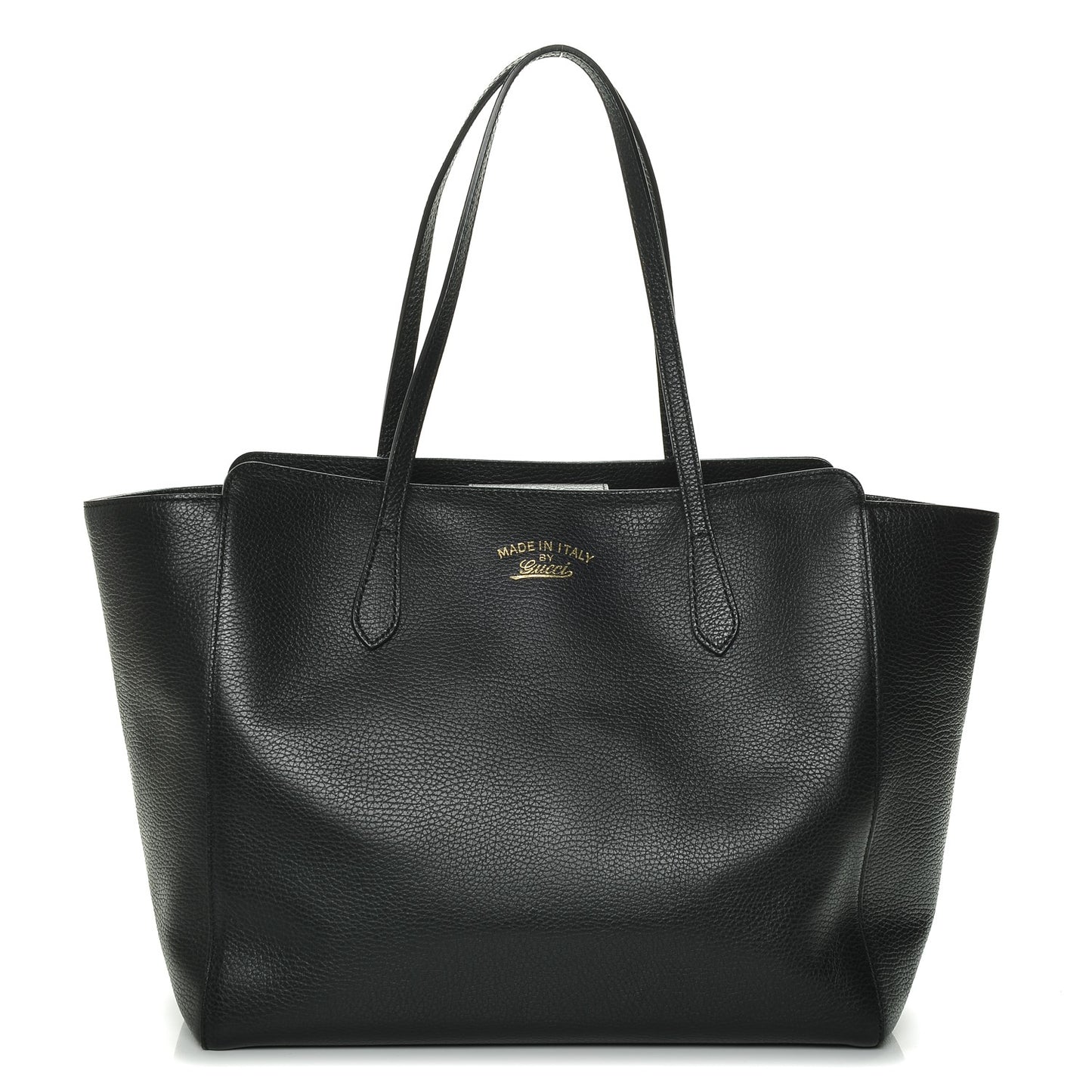 Pebbled Calfskin Medium Swing Tote Black