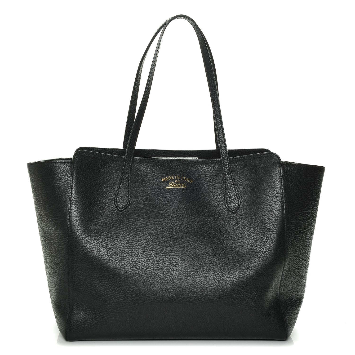 Gucci Pebbled Calfskin Medium Swing Tote Black 1 of 6
