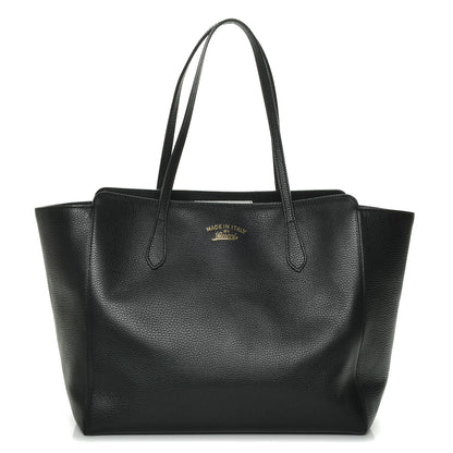 Gucci Pebbled Calfskin Medium Swing Tote Black 1 of 6