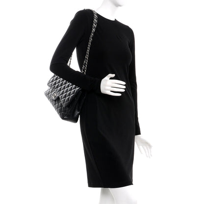 Chanel Lambskin Quilted Jumbo Single Flap Black 2 of 7