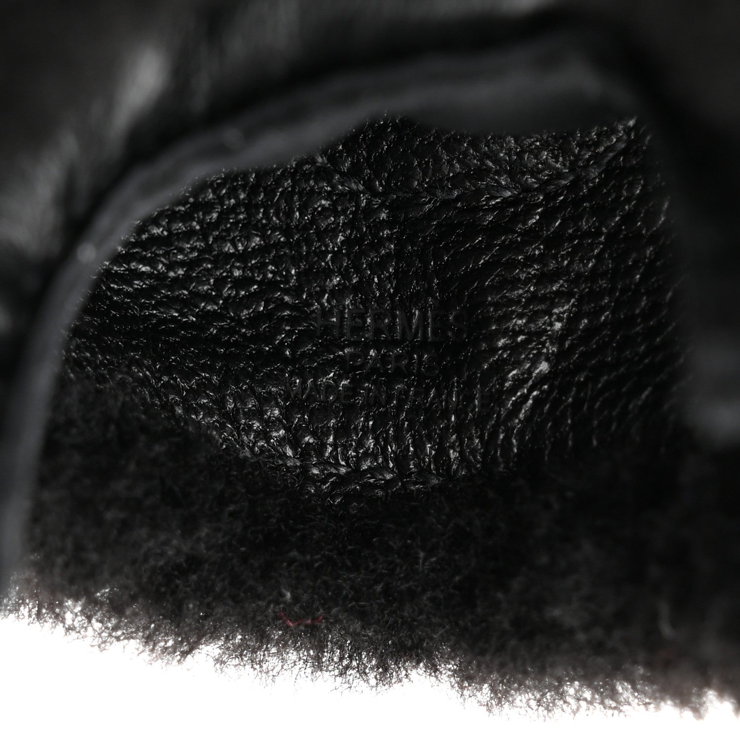 Hermes Milo Lambskin Merinos Wool Grigri Rodeo Robeo Plush Bag Charm PM Black 3 of 5
