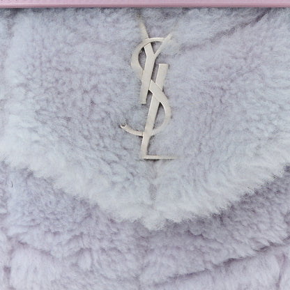 Saint Laurent Merino Shearling Lambskin Quilted Small Loulou Puffer Monogram Chain Satchel Lila 9 of 11