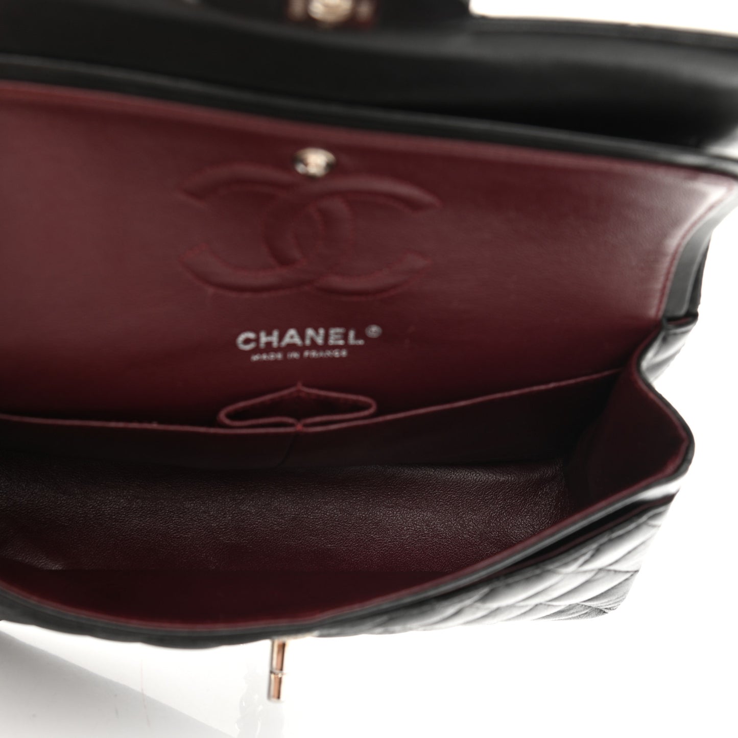 Lambskin Quilted Small Double Flap Black