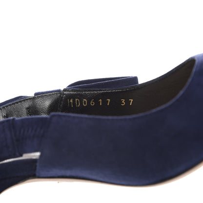 Christian Dior Suede Sweet D Sling-Back Ballet Pumps 37 Indigo 9 of 10
