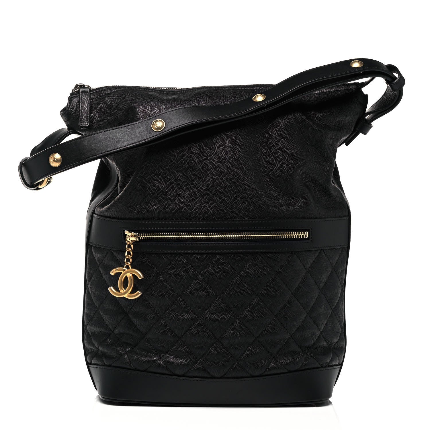 Chanel Caviar Lambskin Quilted Casual Style Hobo Black 1 of 8