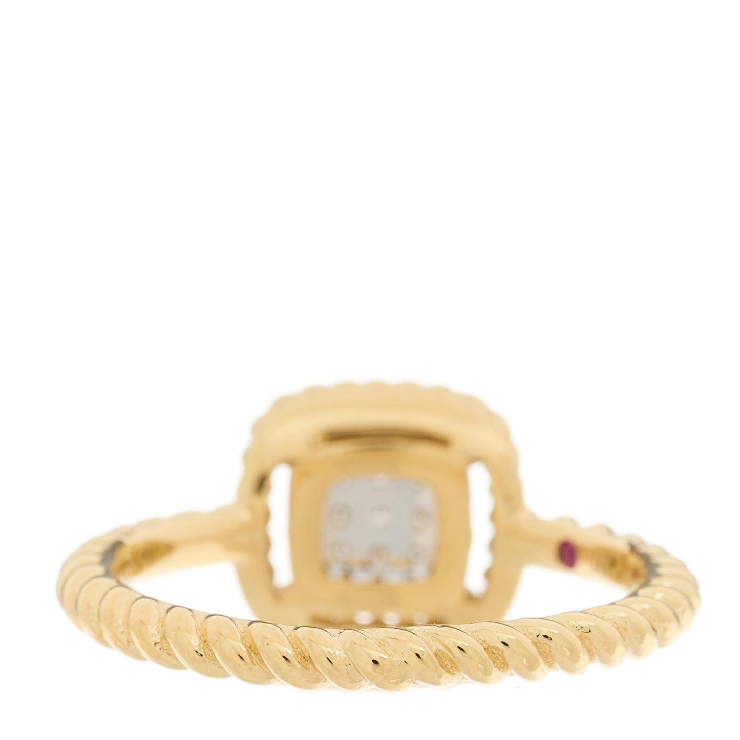 18K Yellow Gold Diamond New Barocco Square Ring 54 6.75