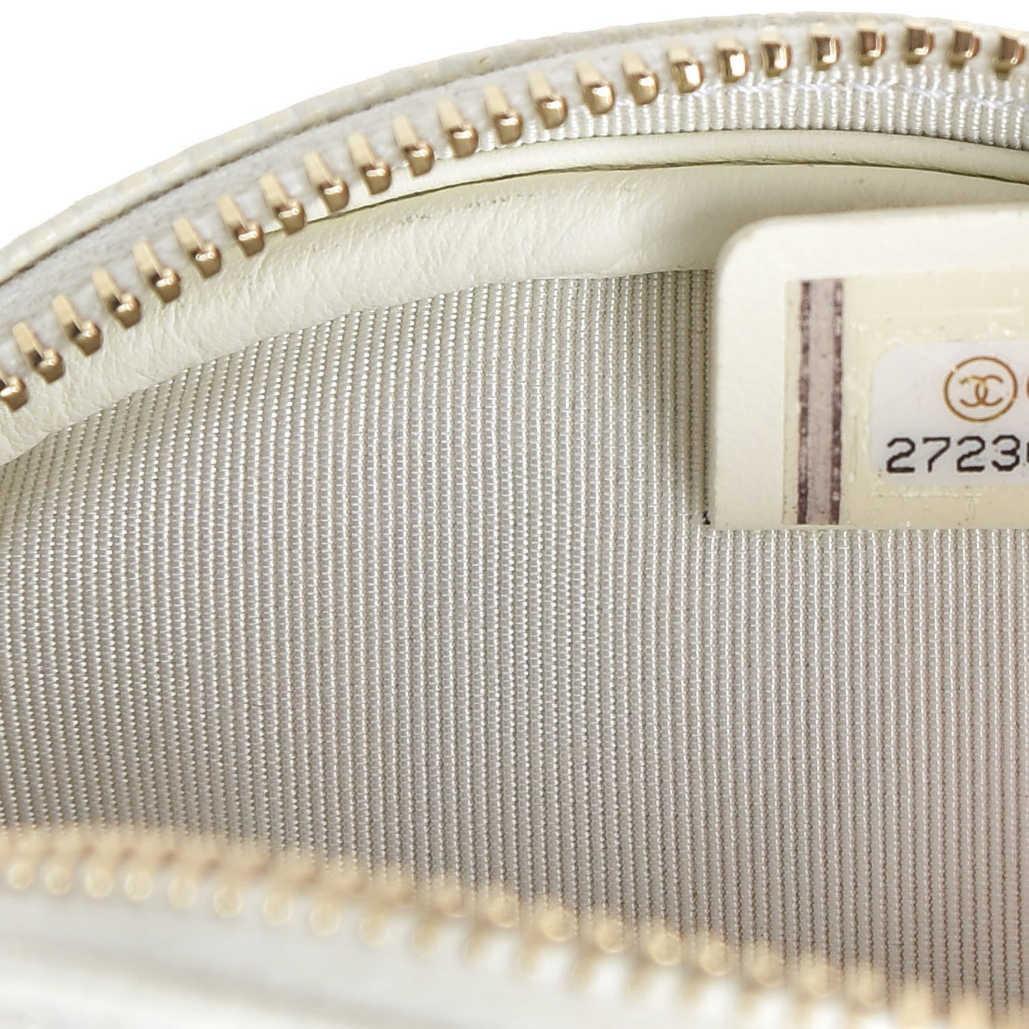 Chanel Caviar Quilted Zip Around Classic Coin Purse White 7 of 8