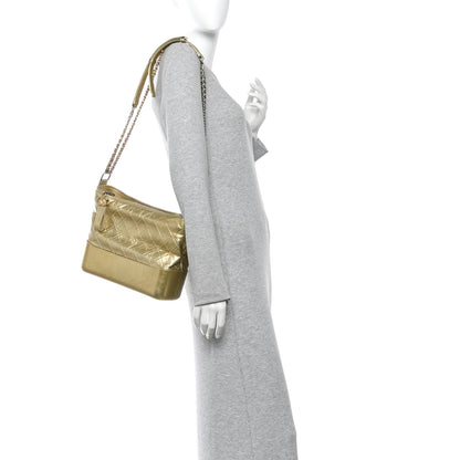 Chanel Metallic Aged Calfskin Quilted Medium Gabrielle Gold 2 of 12