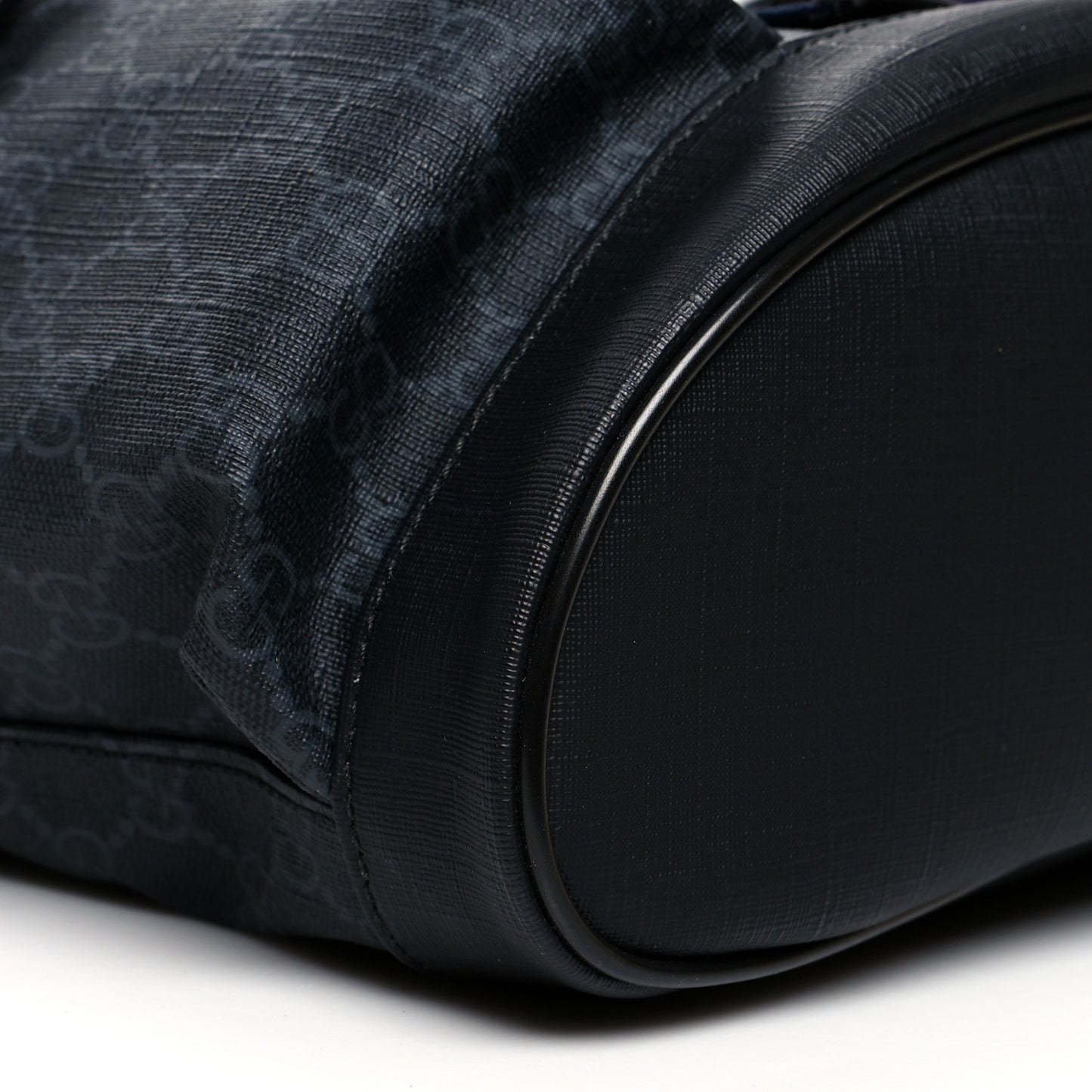 Soft GG Supreme Monogram Appia Calfskin Web Double Buckle Backpack Black