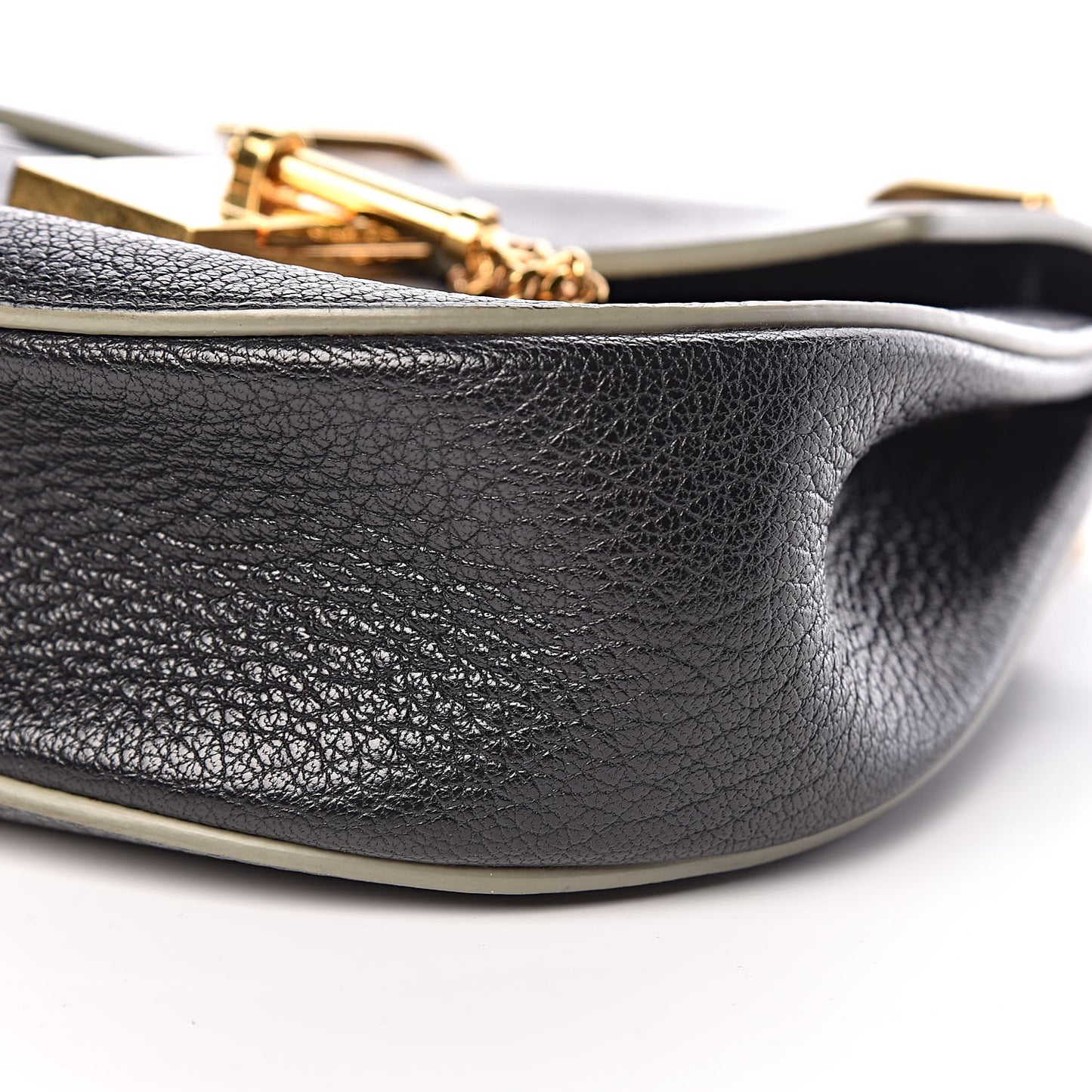 Grained Calfskin Lambskin Mini Drew Shoulder Bag Black