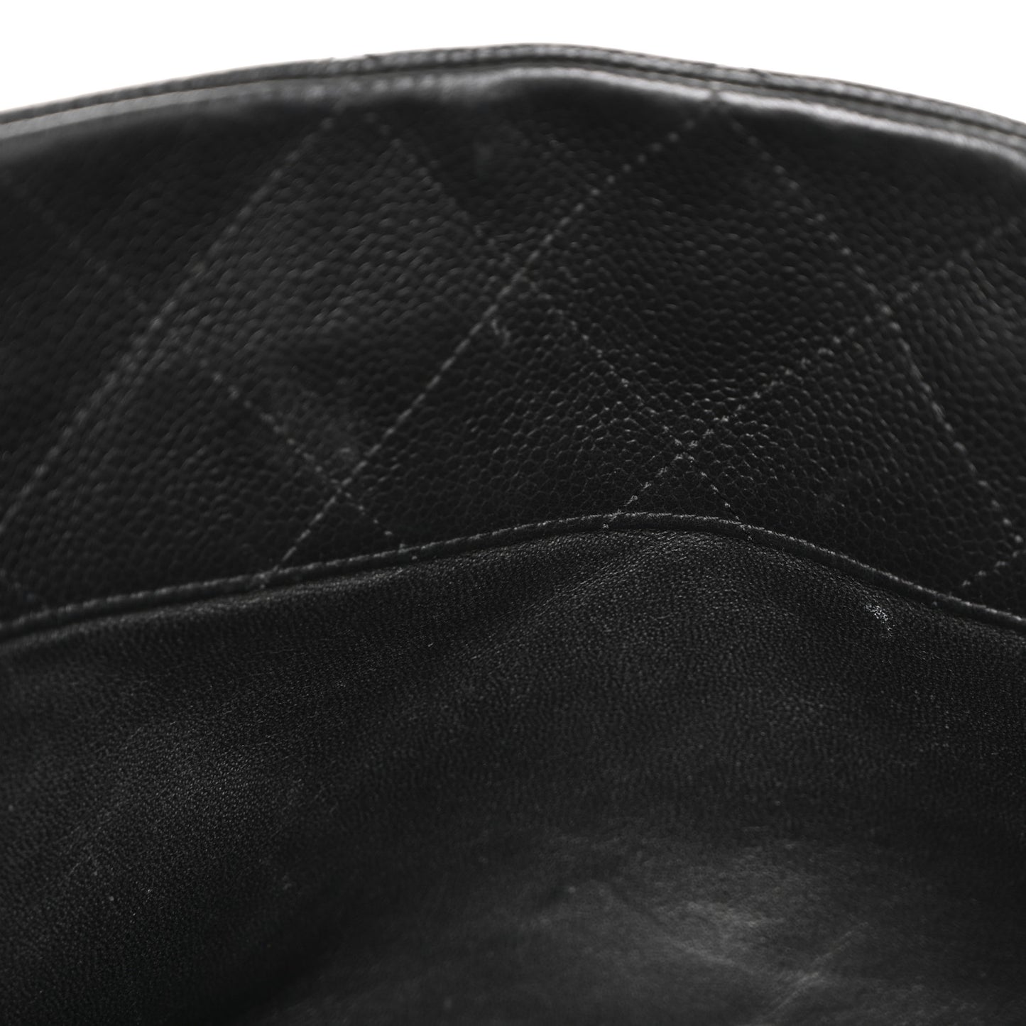 Caviar Quilted Shopping Tote Black