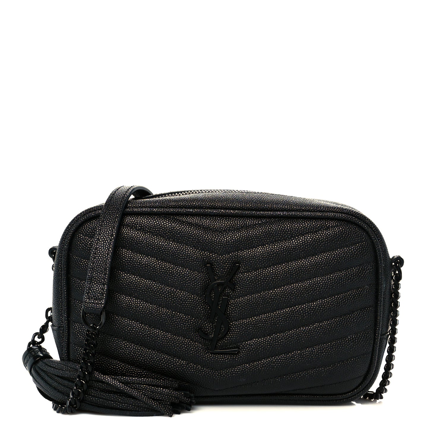 Grain De Poudre Matelasse Monochrome Monogram Mini Lou Camera Bag Black