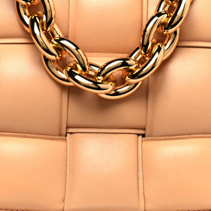 Bottega Veneta Lambskin Maxi Intreccio Padded Chain Cassette Crossbody Bag Almond 16 of 20