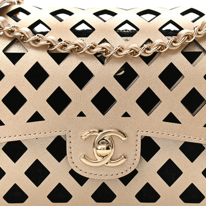Chanel Metallic Lambskin Small Sea Through Flap Gold Black 11 of 14