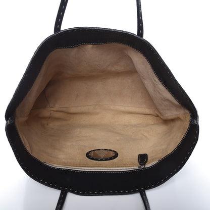 Fendi Calfskin Romano Selleria Roll Tote Black 5 of 20