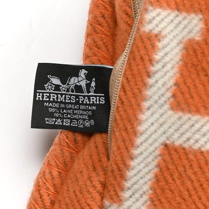 Hermes Wool Cashmere Avalon Pillow PM Ecru Potiron 3 of 3