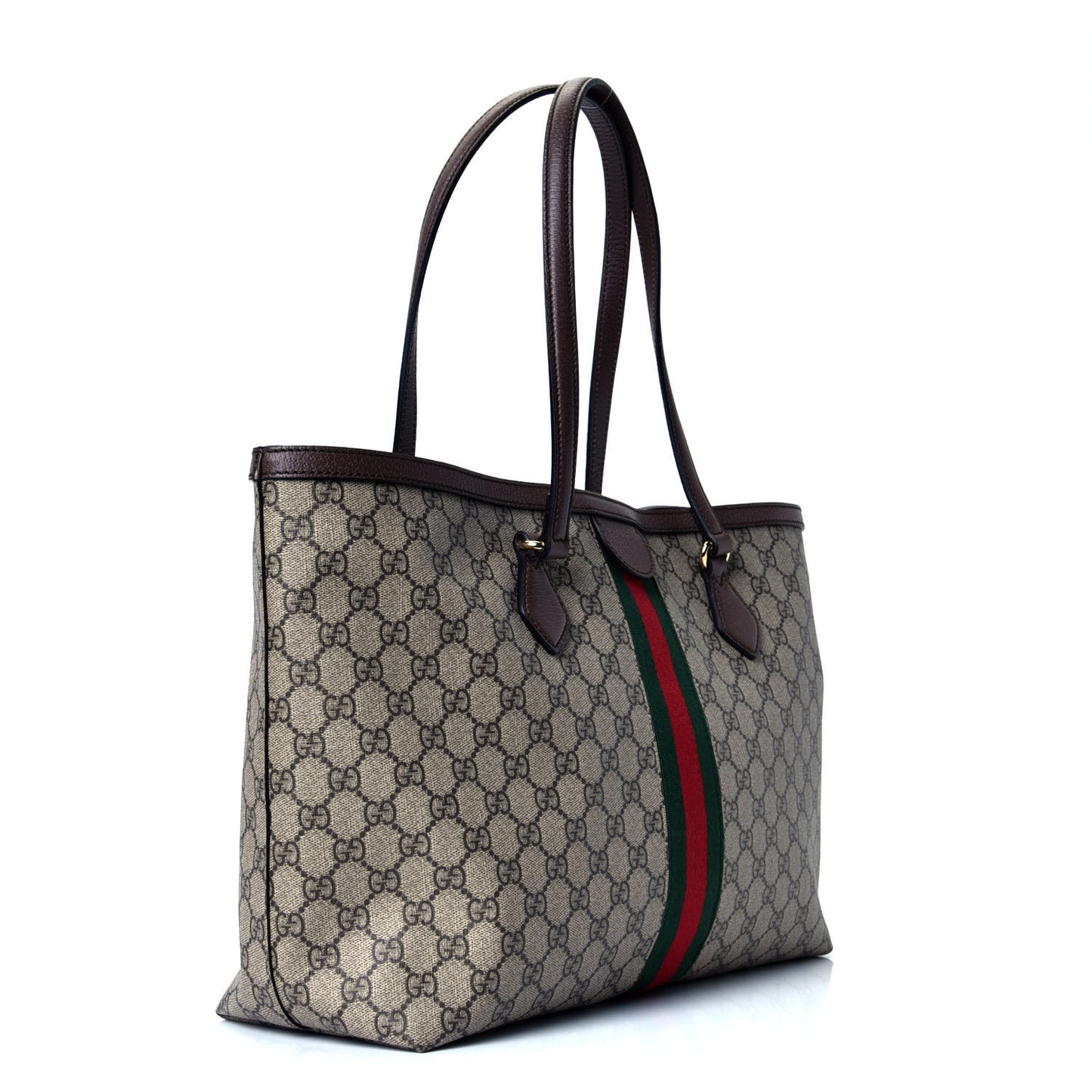 GG Supreme Monogram Medium Ophidia Shopping Tote Brown
