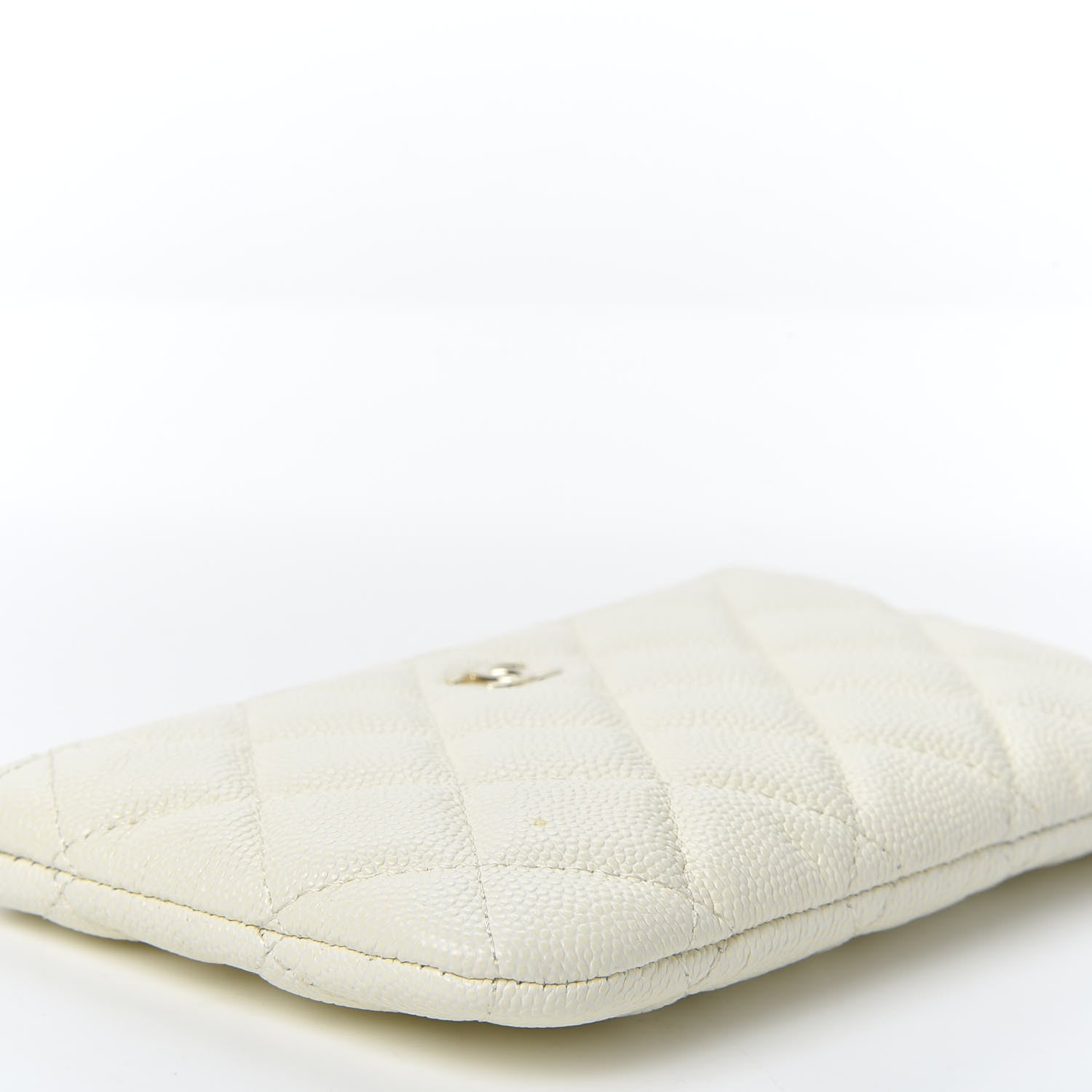 Chanel Caviar Quilted Small Cosmetic Case White 5 of 9