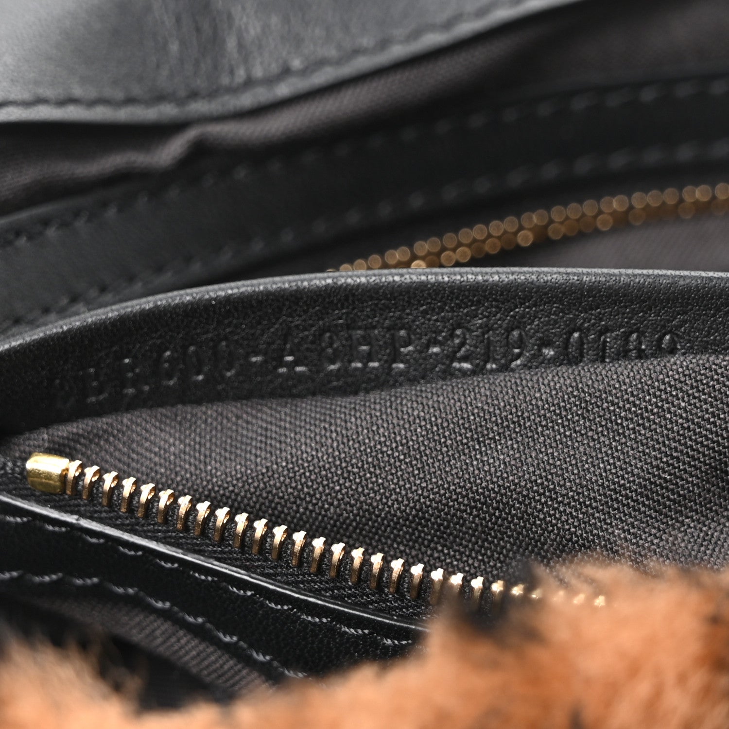 Fendi Shearling Vitello Dolce Macro FF 1974 Baguette Tobacco Black 7 of 10