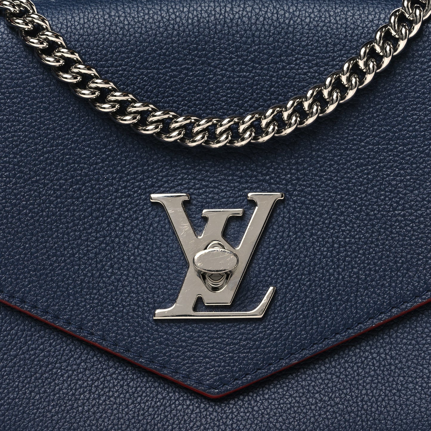 Soft Calfskin Mylockme Chain Bag BB Marine Rouge