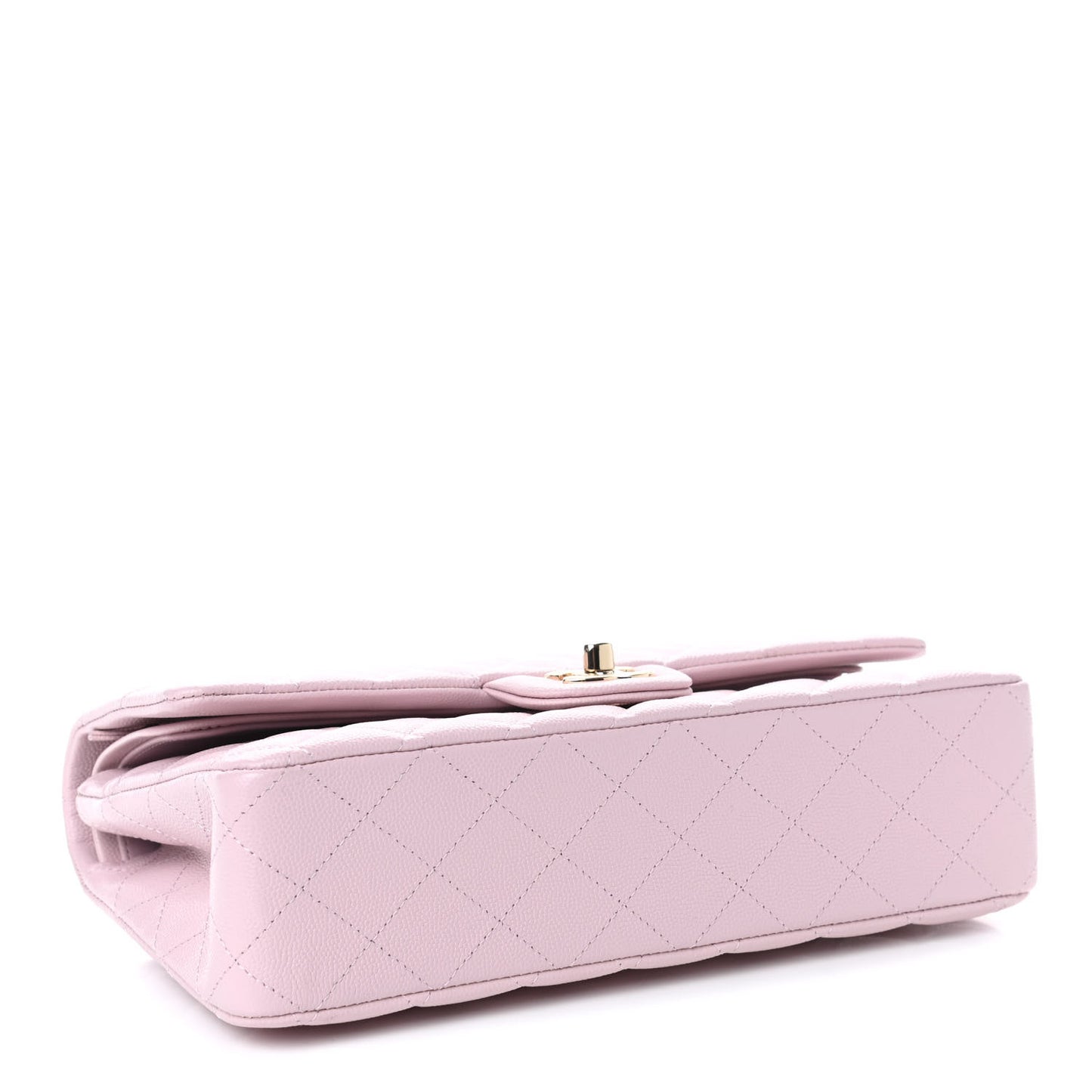 Caviar Quilted Medium Double Flap Light Pink