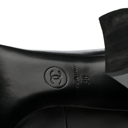 Chanel Lambskin Turnlock CC Pumps 38 Black Ivory 8 of 9