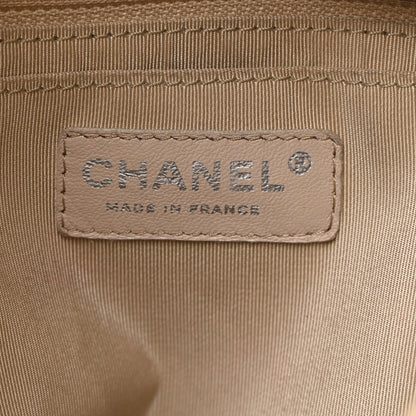 Chanel Deerskin Chevron Large CC Chain Bucket Drawstring Bag Beige 6 of 12