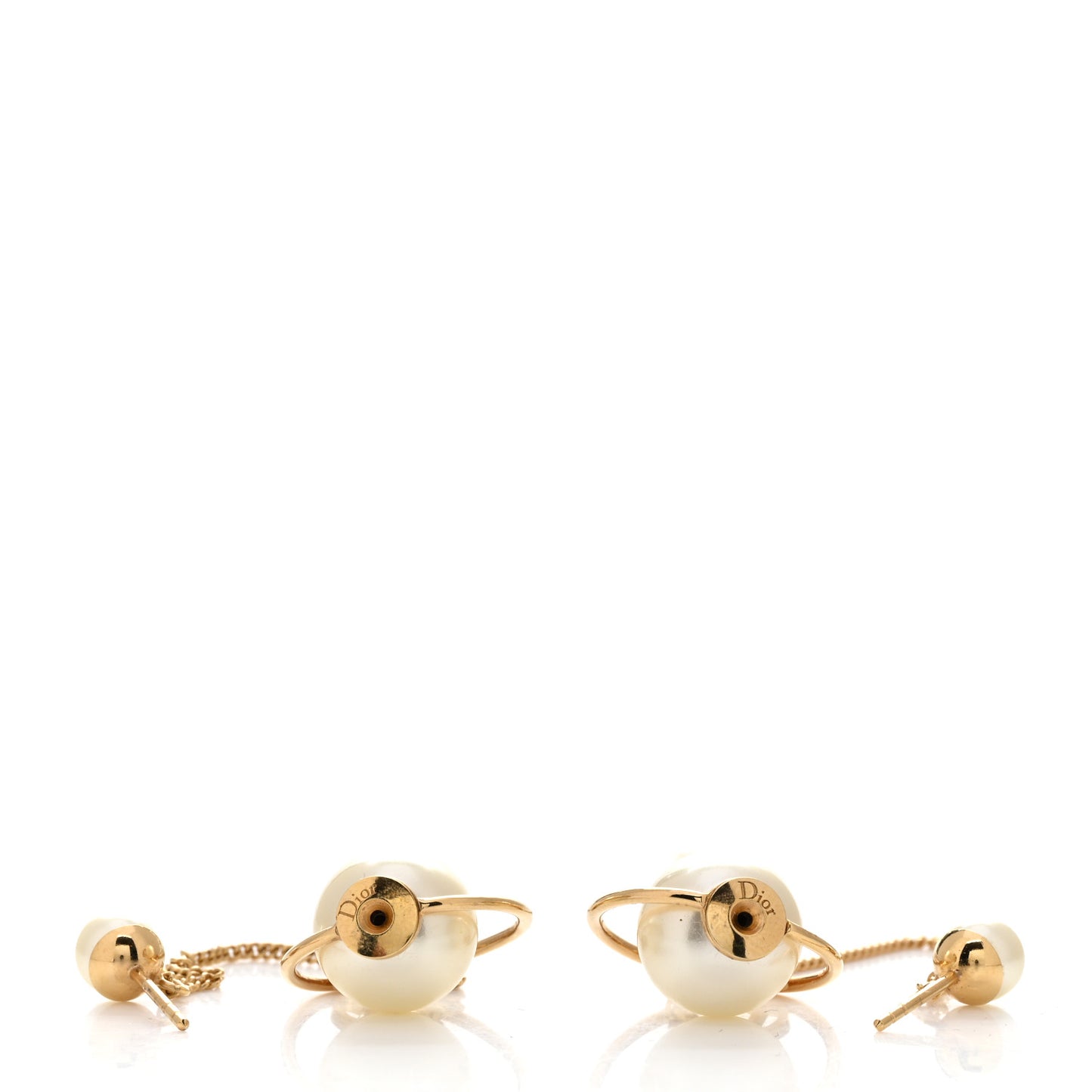 Pearl Tribales Dangle Chain Earrings Gold