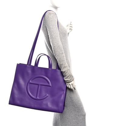 Telfar Vegan Leather Large Shopping Bag Grape 2 of 10