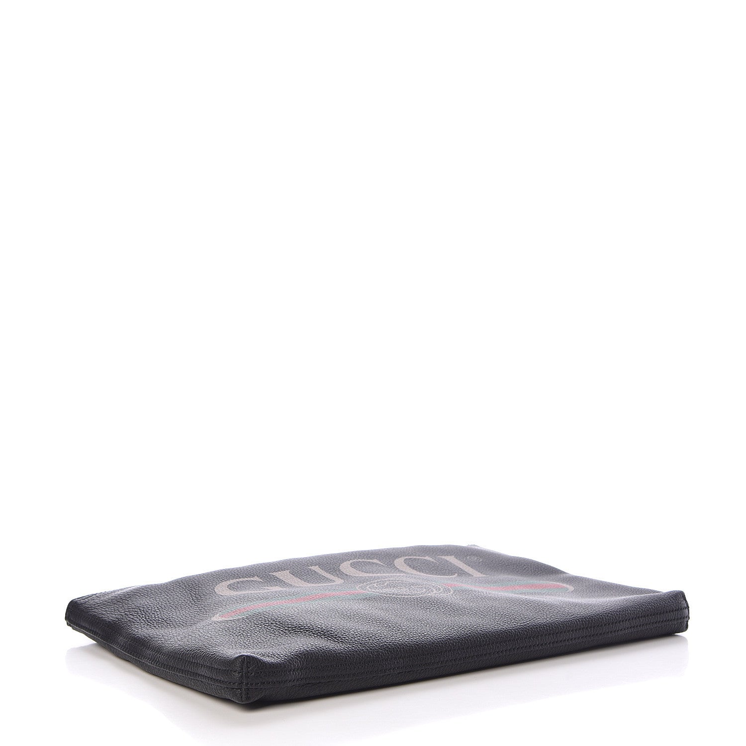 Gucci Pebbled Calfskin Large Logo Portfolio Clutch Black 4 of 9