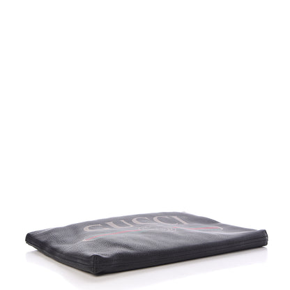 Gucci Pebbled Calfskin Large Logo Portfolio Clutch Black 4 of 9