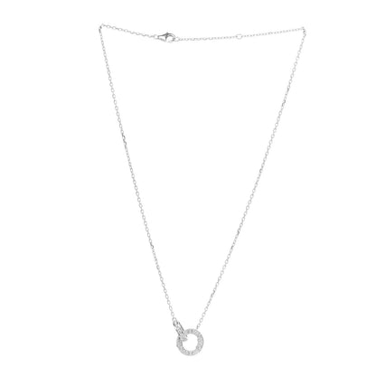 Cartier 18K White Gold Diamond Interlocking LOVE Paved Necklace 3 of 6