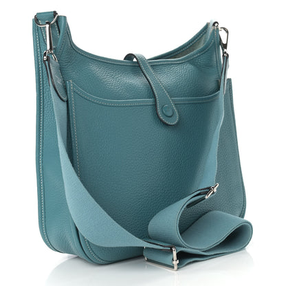 Hermes Taurillon Clemence Evelyne III PM Blue Jean 3 of 16