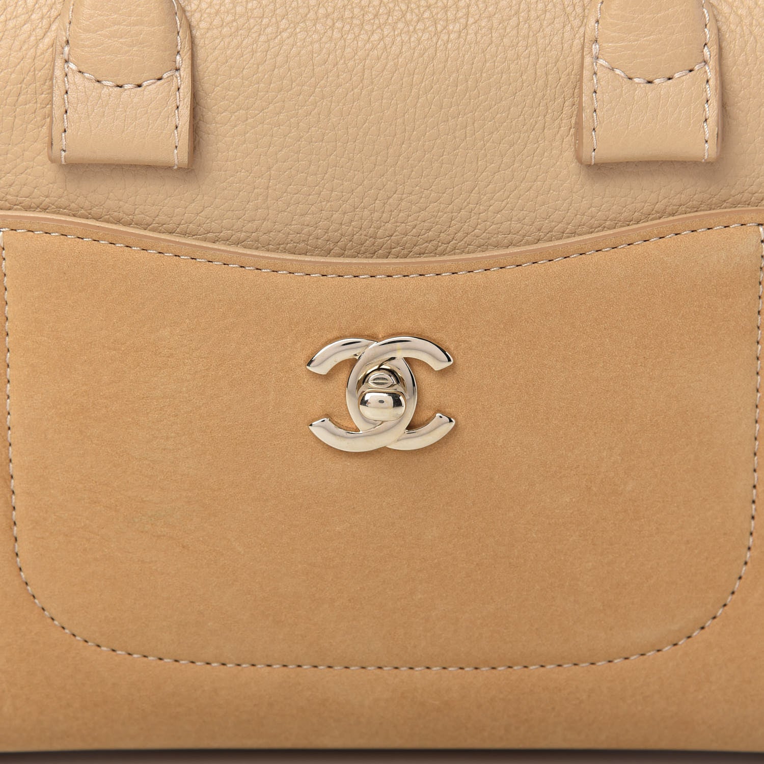 Chanel Nubuck Grained Calfskin Mini Neo Executive Shopper Tote Beige 10 of 11