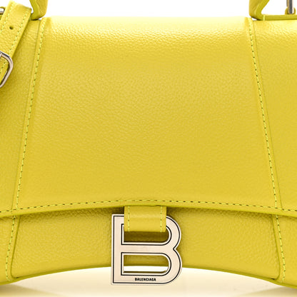 Balenciaga Grained Calfskin Small Hourglass Top Handle Bag Lime 9 of 10