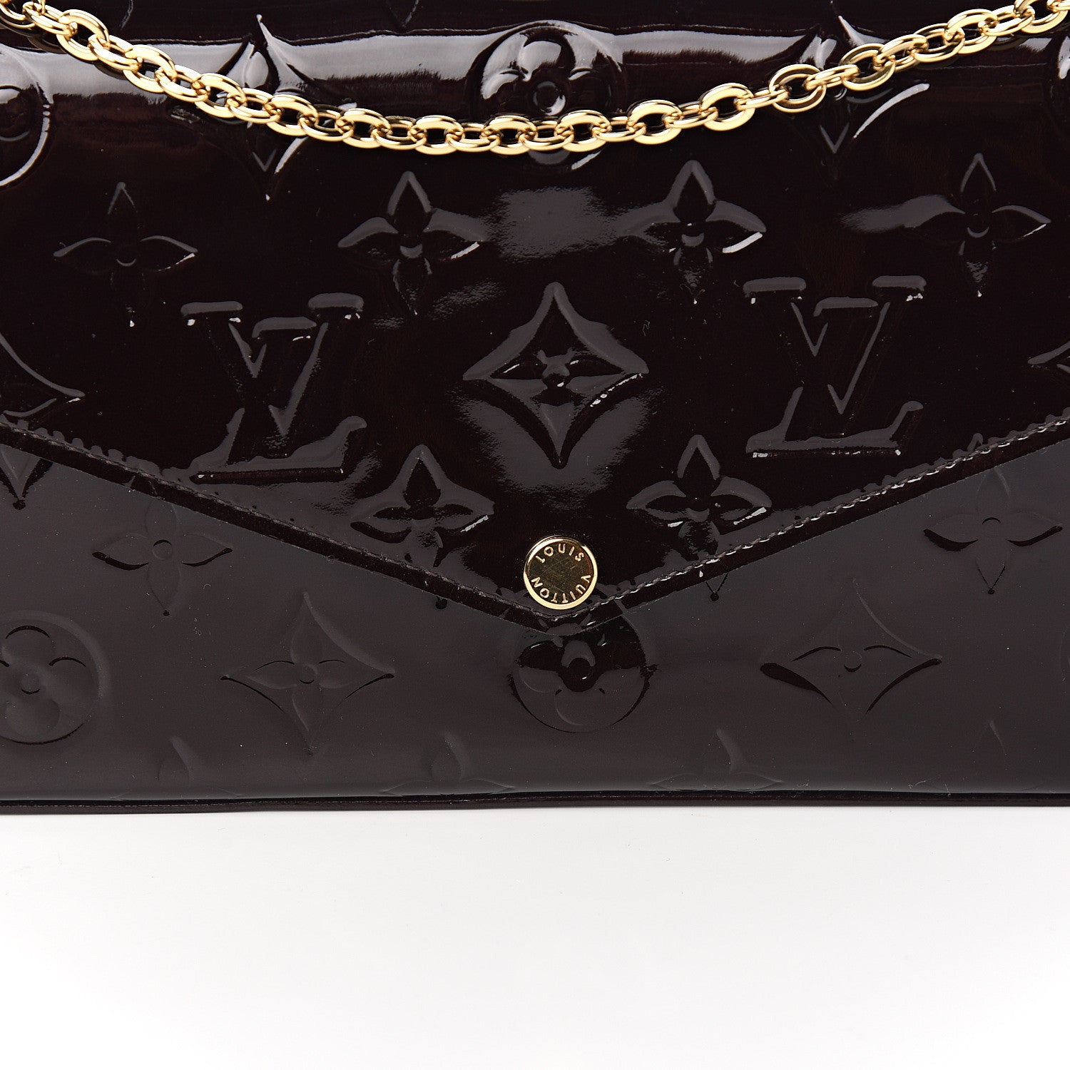 Louis Vuitton Vernis Pochette Felicie Chain Wallet Amarante 10 of 12