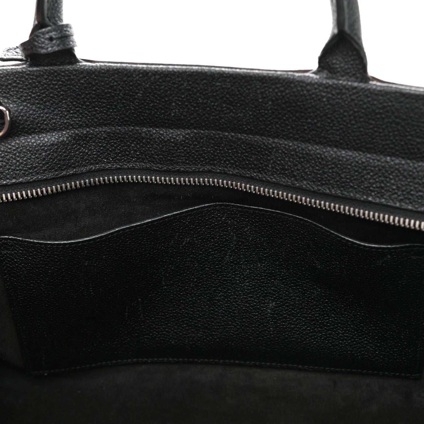 Grained Calfskin Small Cabas Rive Gauche Black