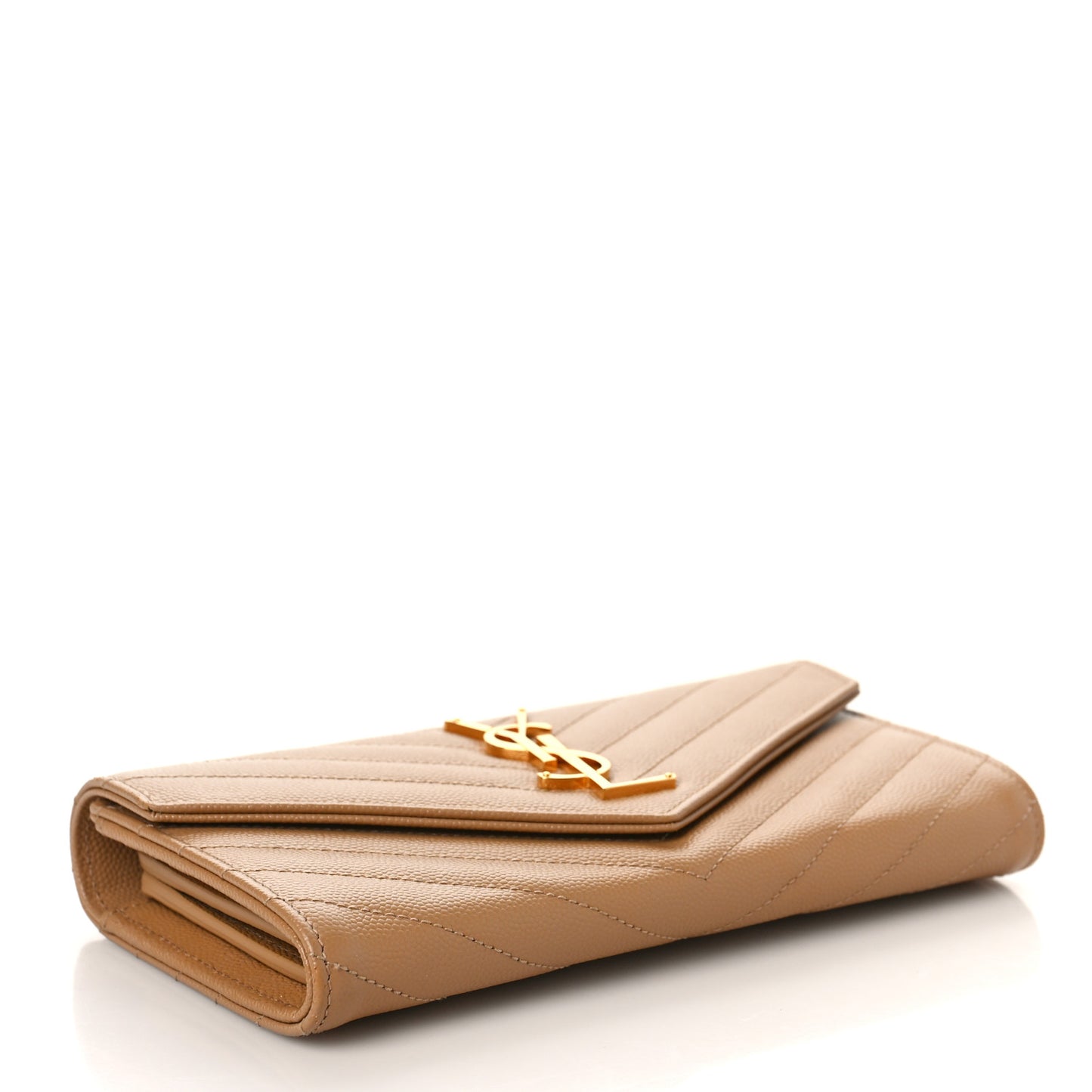 Grain De Poudre Matelasse Chevron Monogram Flap Wallet Cork
