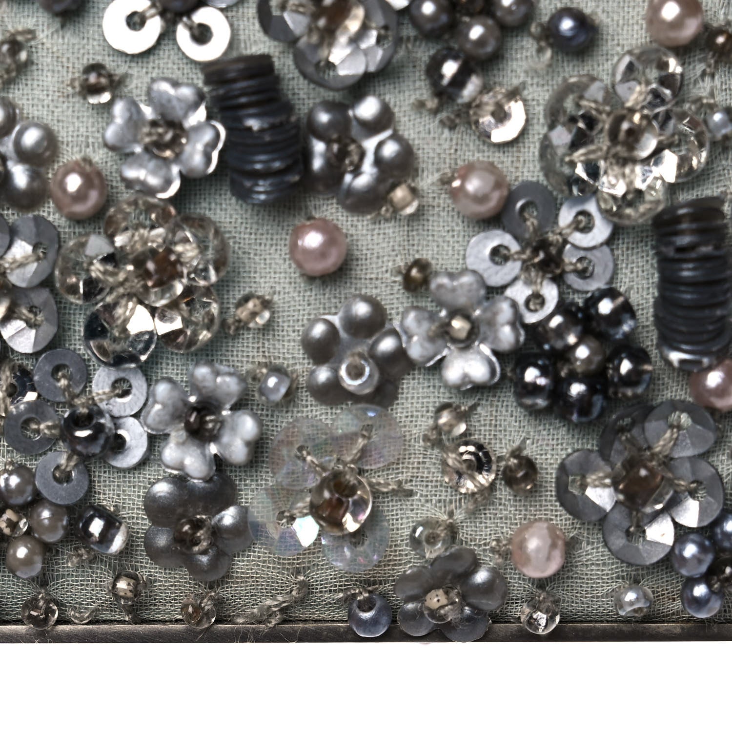Judith Leiber Crystal Sequin Embellished Minaudiere Clutch Silver 13 of 14