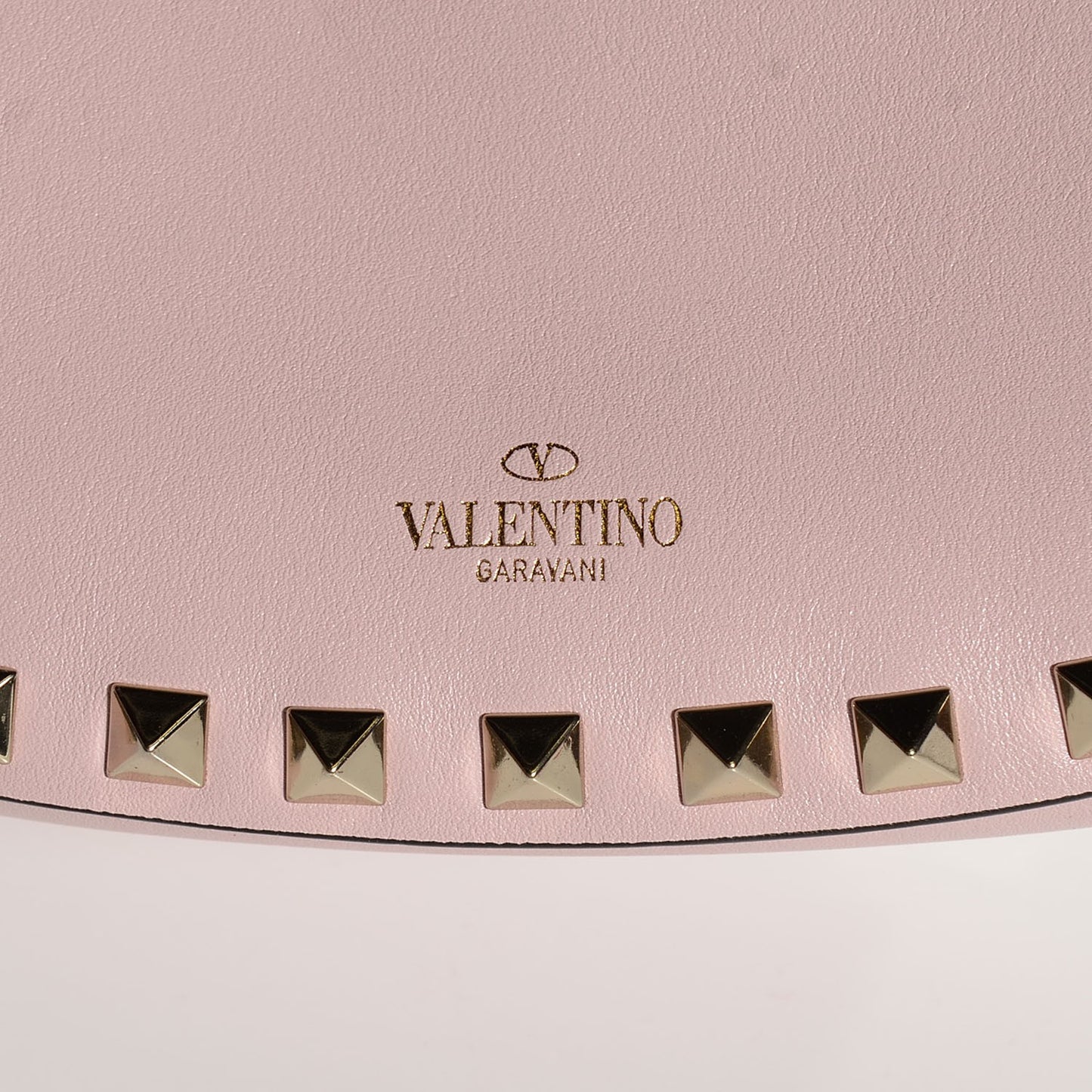 Calfskin Rockstud Crossbody Saddle Bag Water Rose
