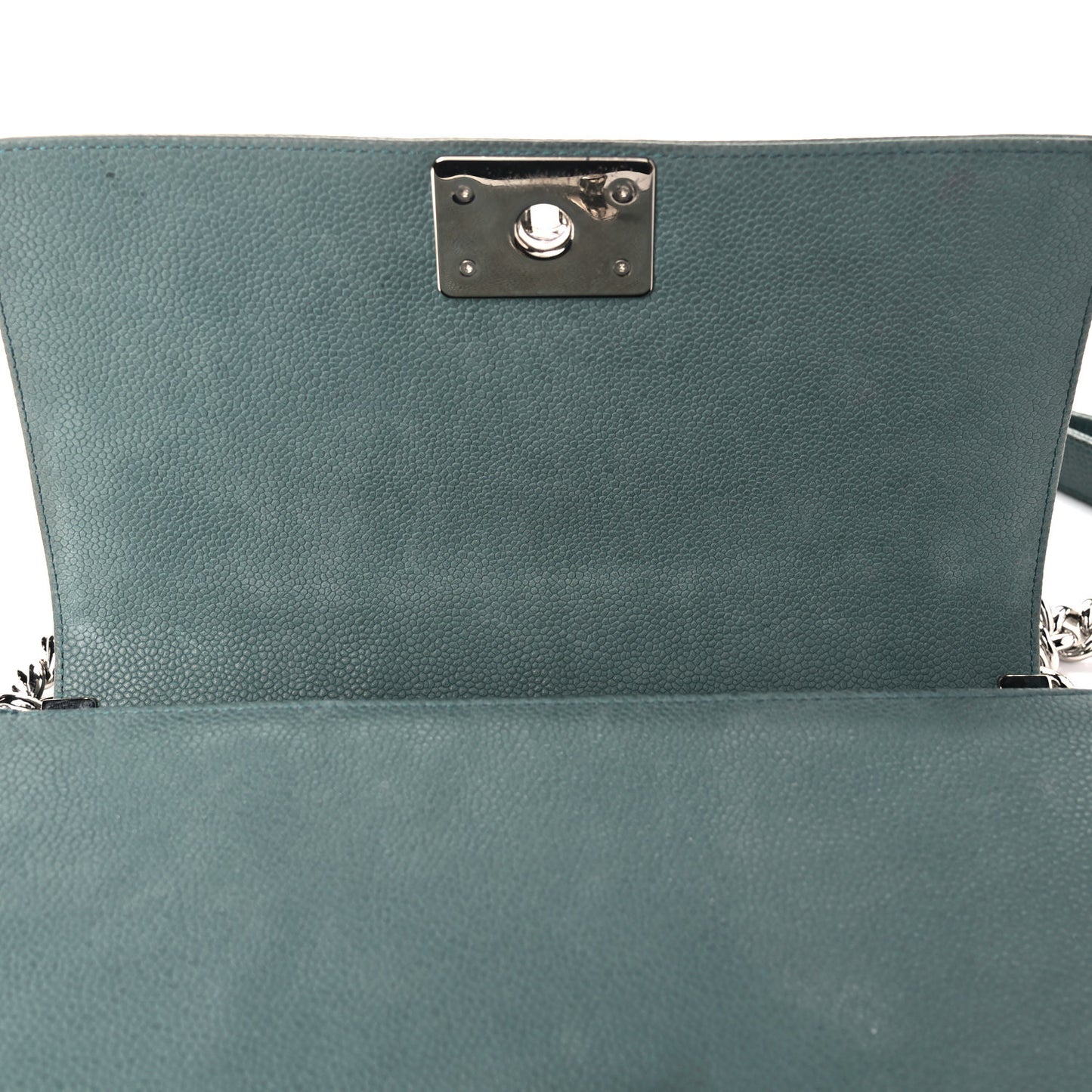 Caviar Quilted Medium Boy Flap Vert Fonce