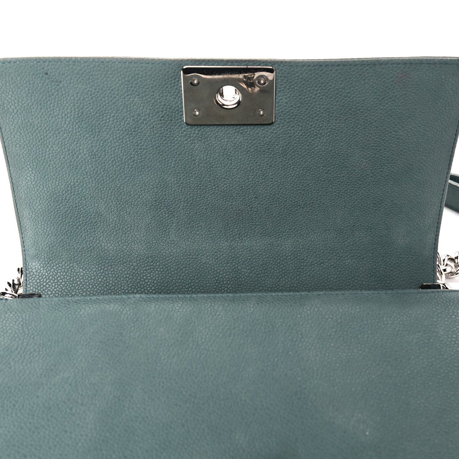 Chanel Caviar Quilted Medium Boy Flap Vert Fonce 18 of 20