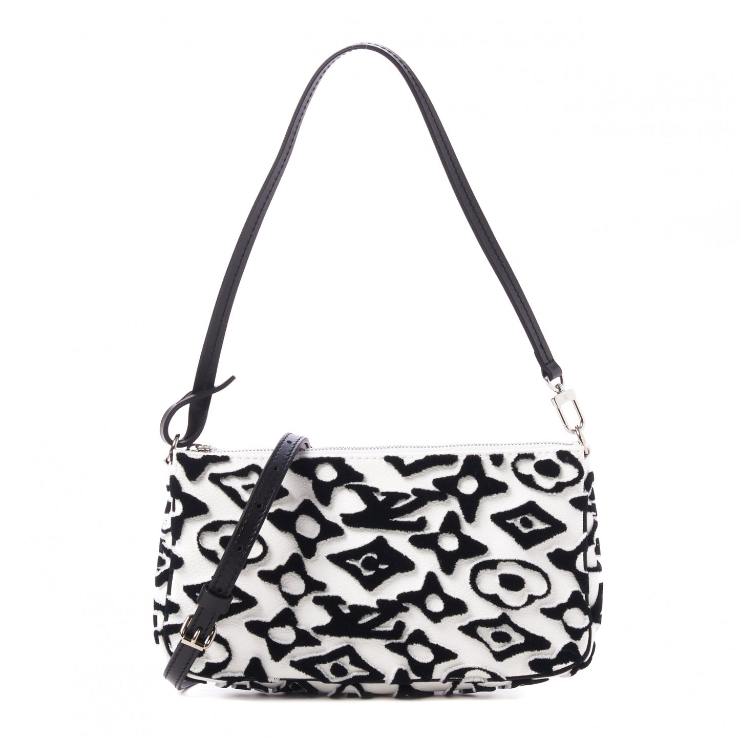 X UF Tufted Monogram Pochette Accessories White Black