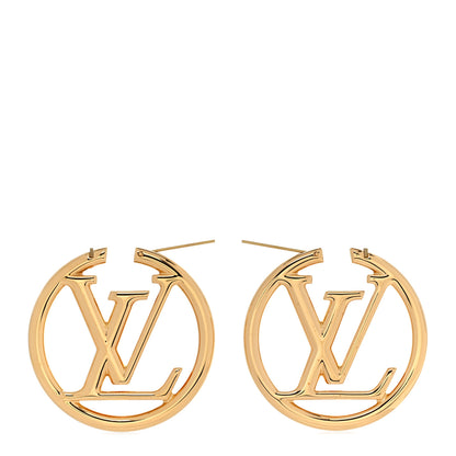 Louis Vuitton Metal Louise Hoop Earrings Gold 3 of 5