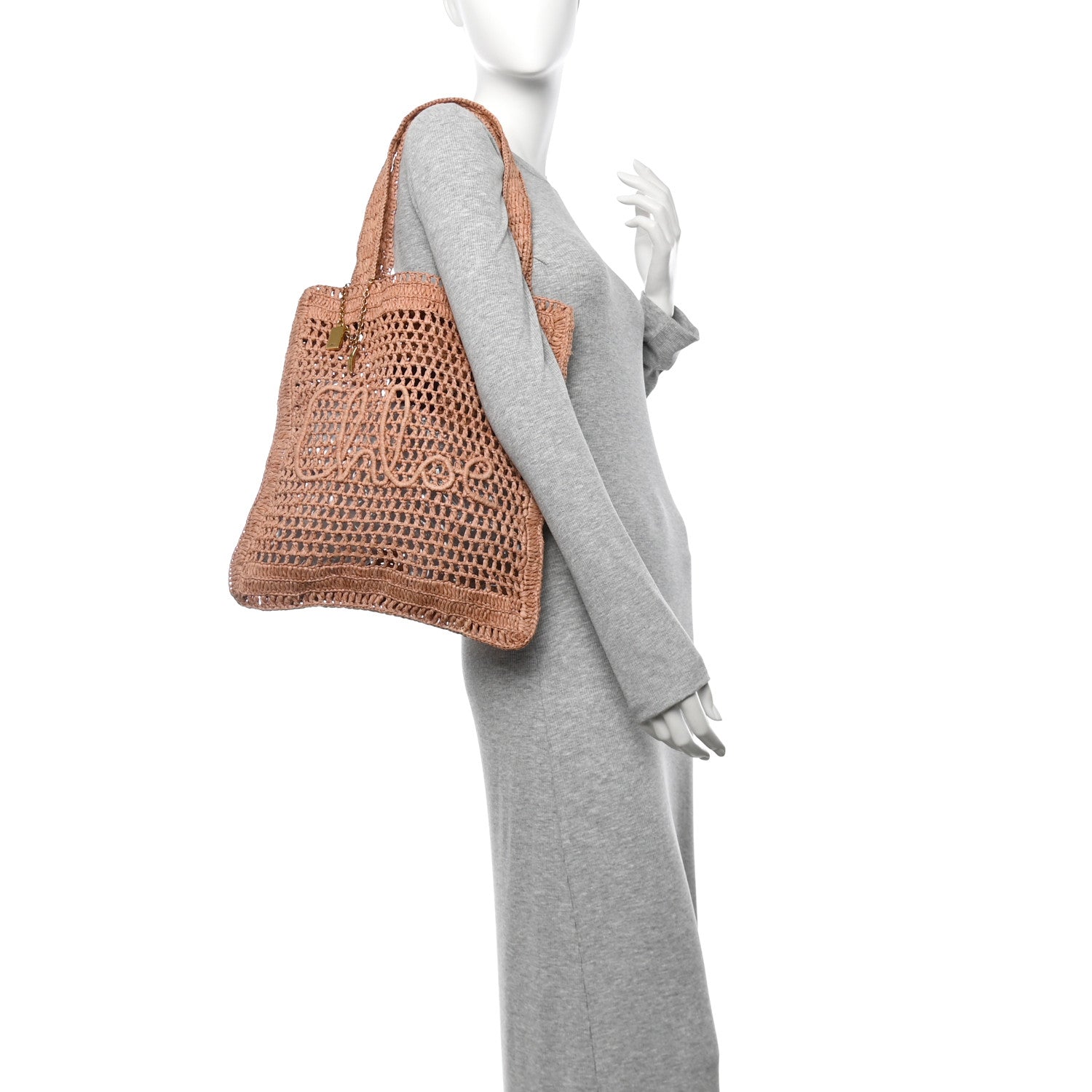 Chloe Raffia Summer Banana Tote Summery Beige 2 of 11