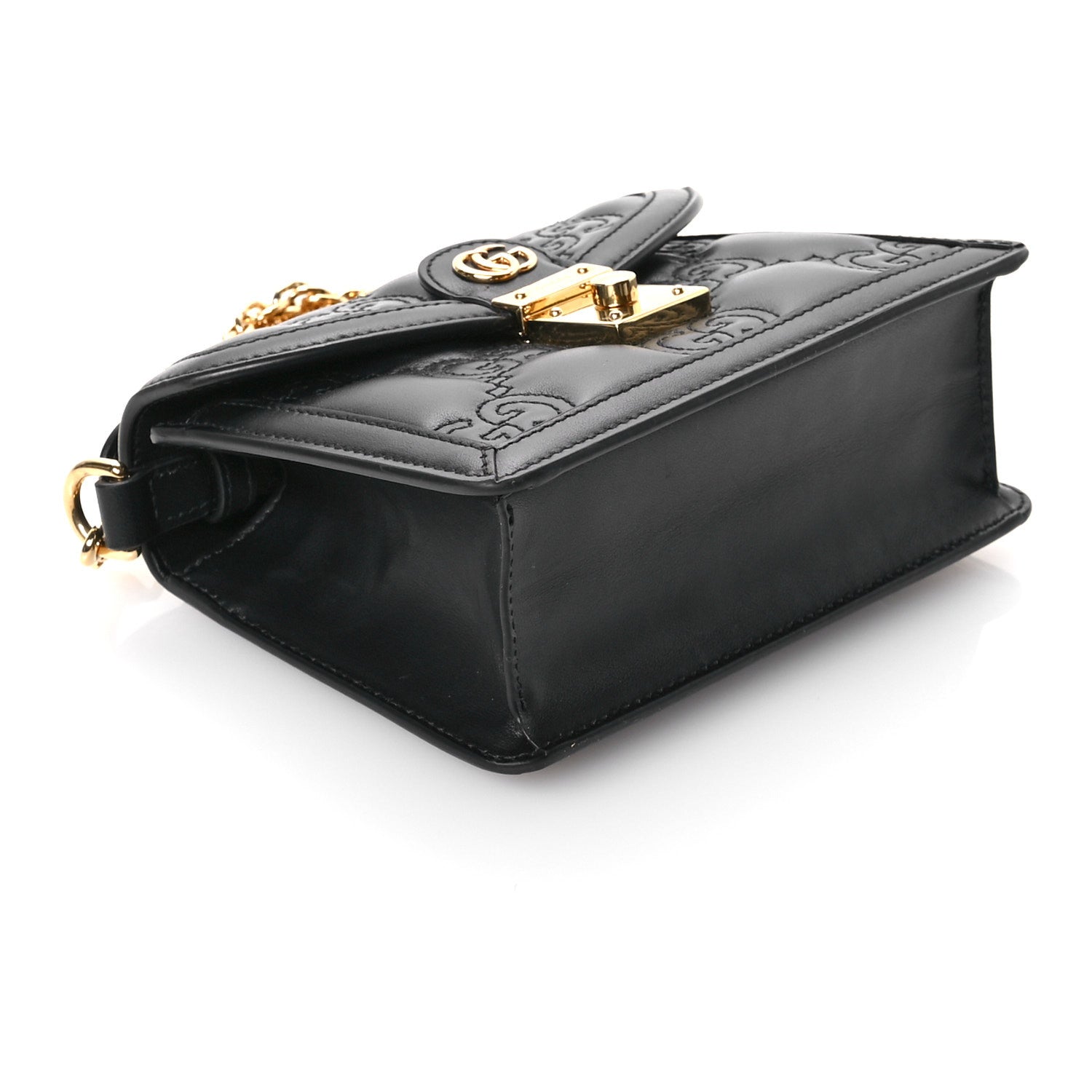 Gucci Calfskin GG Matelasse Mini Top Handle Shoulder Bag Black 9 of 12