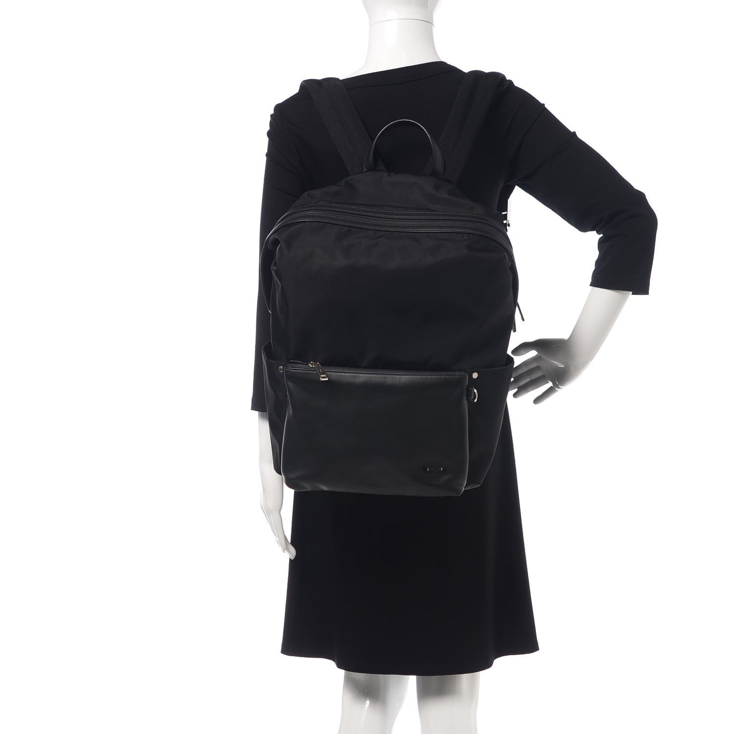 Nylon Vitello Century Opaco Mini Bug Eyes Backpack Black