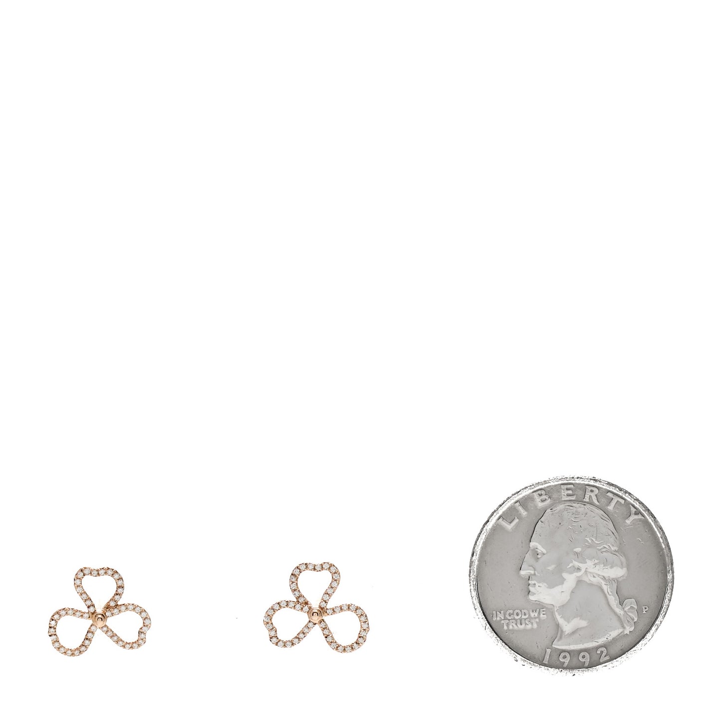 18K Rose Gold Diamond Paper Flowers Open Flower Earrings