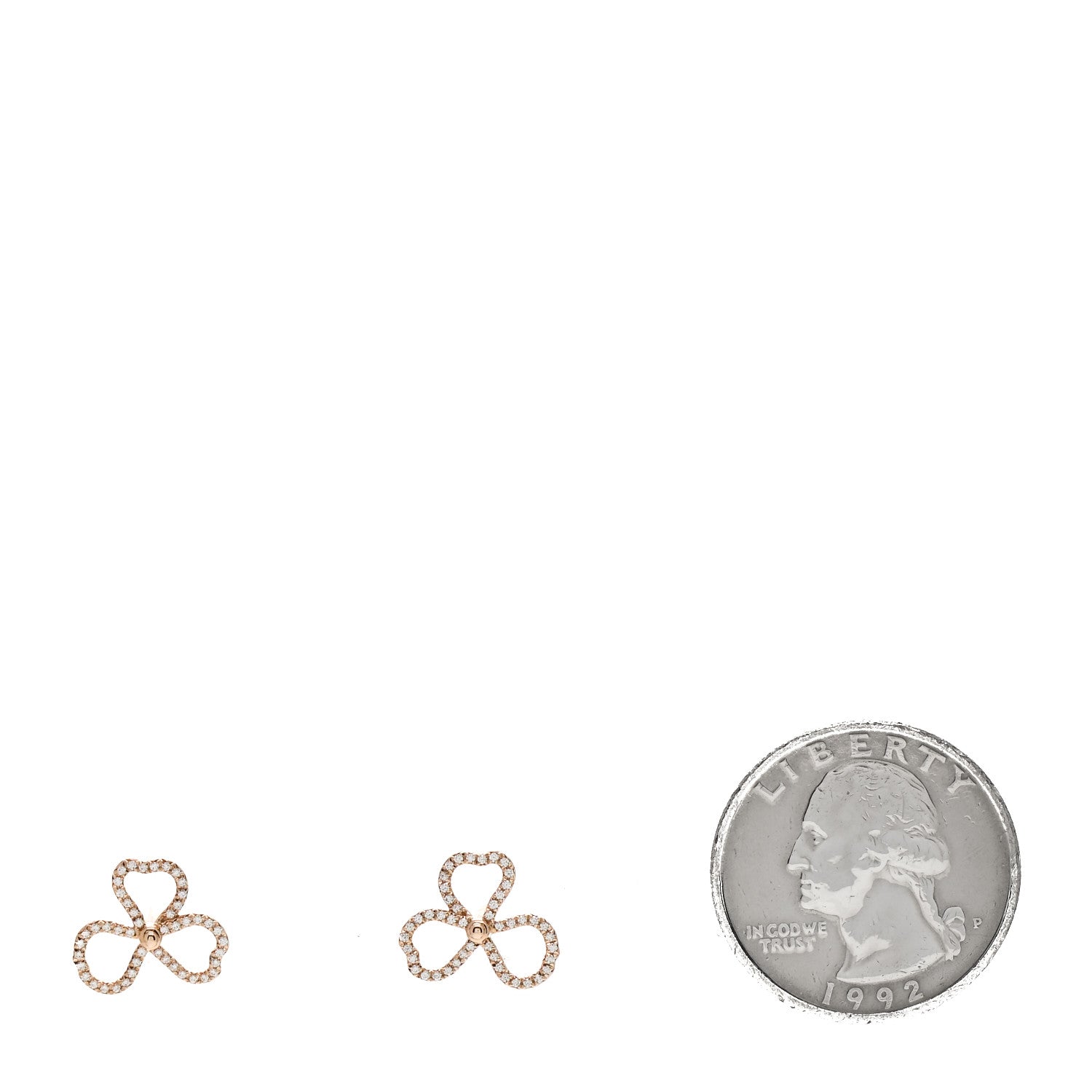 Tiffany 18K Rose Gold Diamond Paper Flowers Open Flower Earrings 2 of 5